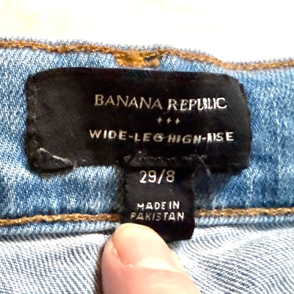 Banana Republic Factory Wide Leg Jean High Rise Blue Medium Wash, denim, - Picture 11 of 14